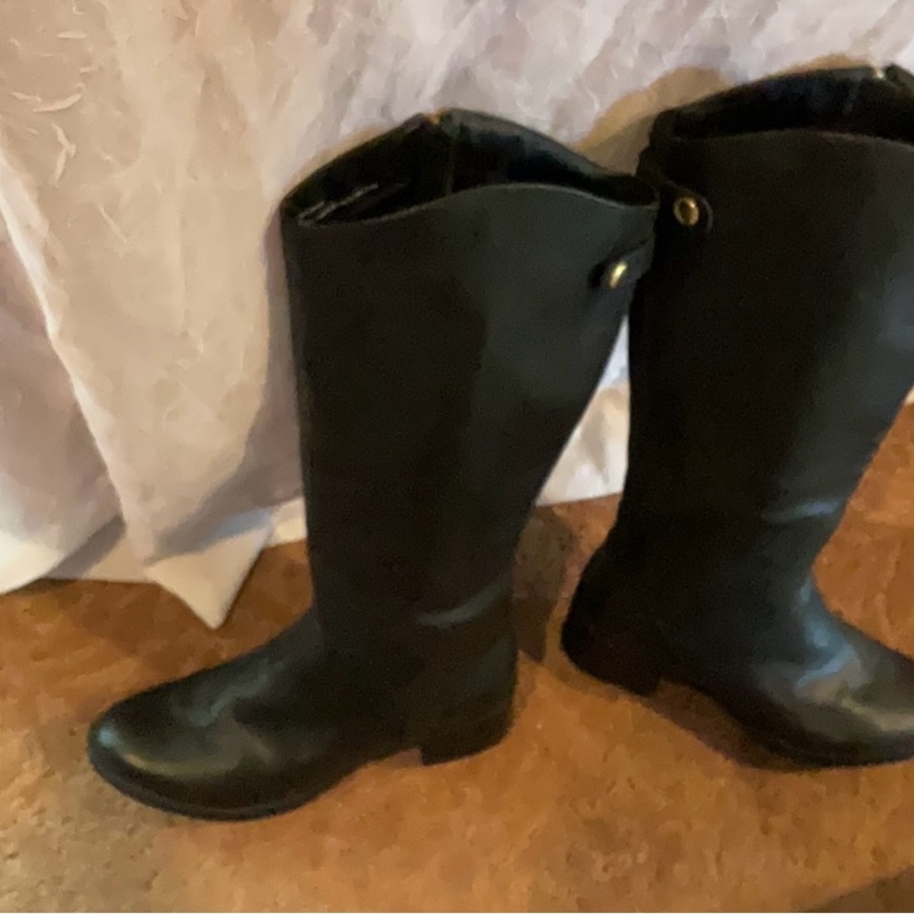 Classic Black Women's Heeled Riding Boots